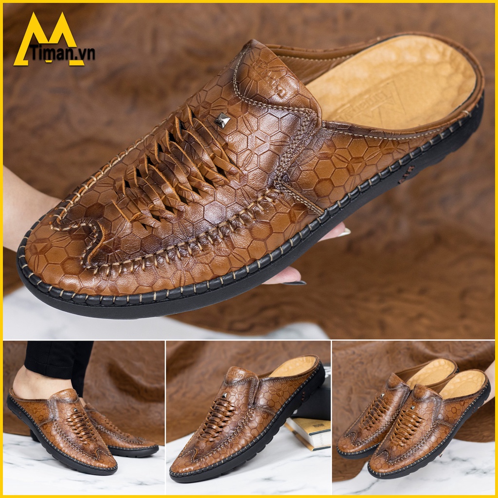 Giày bít mũi da bò TIMAN SA10 sang trọng êm chân thời trang bảo hành 5 năm | BigBuy360 - bigbuy360.vn