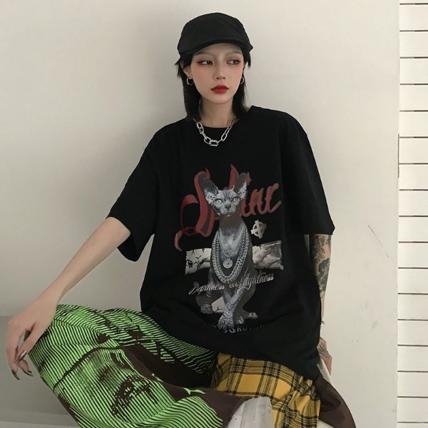 Áo thun tay lỡ CAT chất cotton sịn CoolZ phông Unisex nam nữ Cotton oversize form rộng phong cách Hiphop | WebRaoVat - webraovat.net.vn