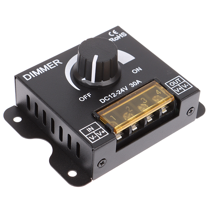 Dây công tắc điều chỉnh độ sáng đèn led đơn màu Dc12V-24V 30a 360w cho 5050 / 3528