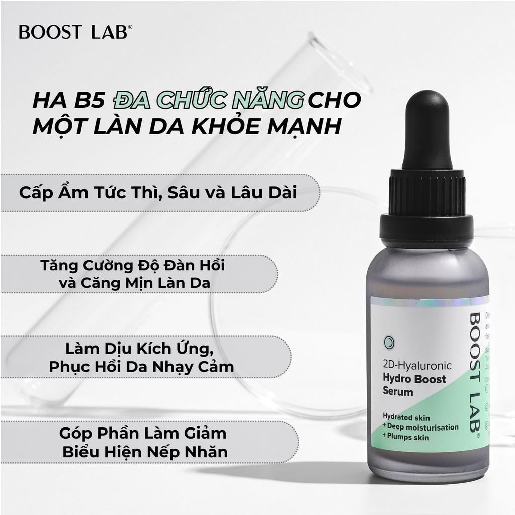 Tinh Chất HA B5 Phục Hồi, Cấp Ẩm Chuyên Sâu và Căng Bóng Làn Da | BOOST LAB 2D-Hyaluronic Hydro Boost Serum
