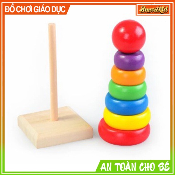 Đồ Chơi Tháp 7 Màu Bằng Gỗ Hàng Đẹp
