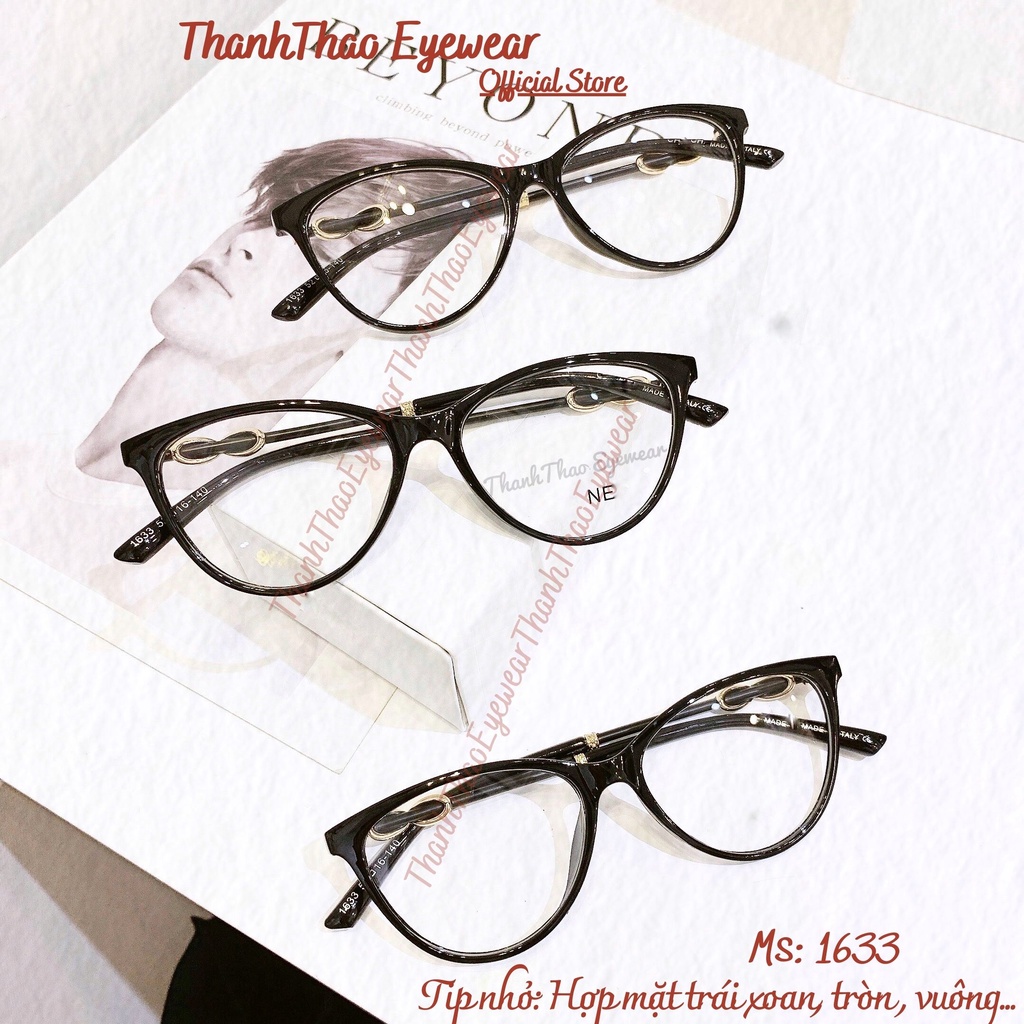 Gọng Kính Cận Mắt Mèo Nữ ThanhThao Eyewear Họa Tiết Thời Trang Dễ Đeo 1633