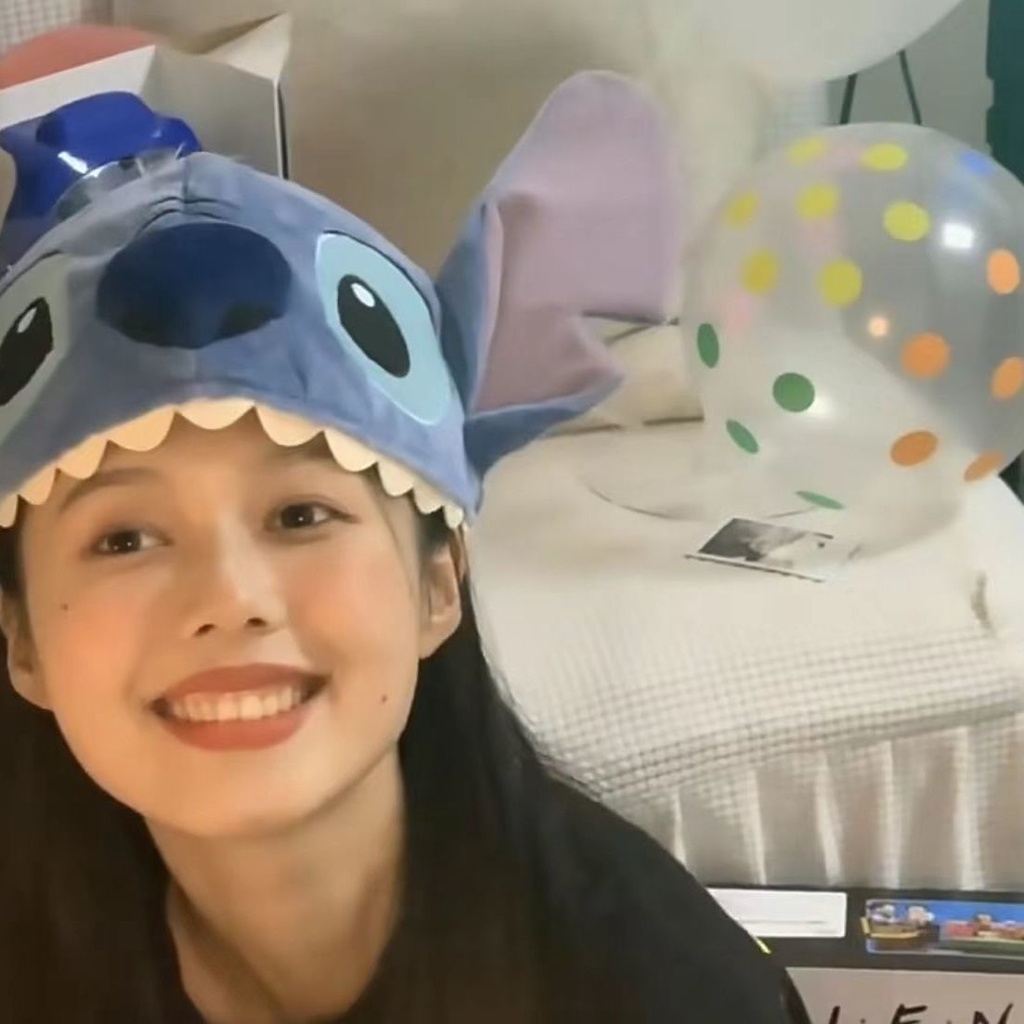 Mũ Búp Bê Stitch Nhồi Bông Dày Ba Chiều Dễ Thương Vui Nhộn Làm Quà Halloween