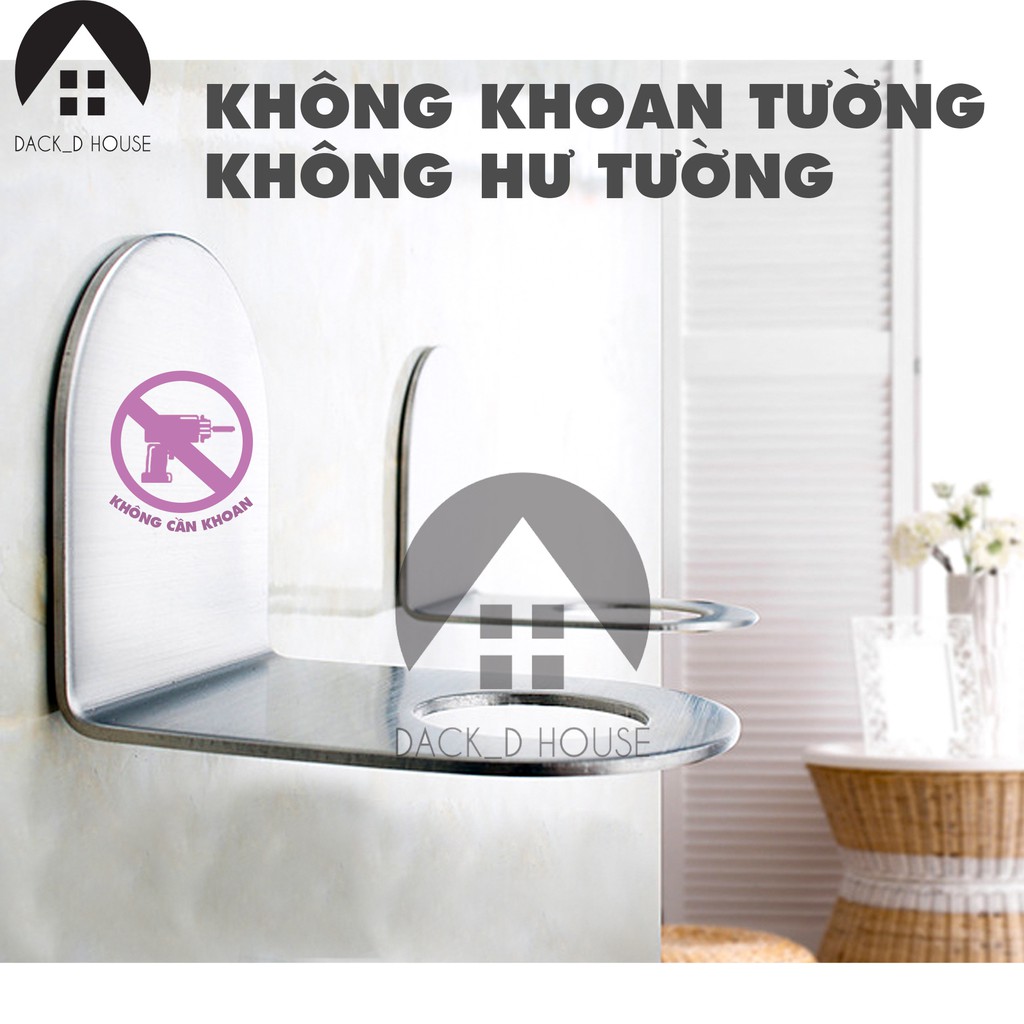 Giá đỡ cổ chai inox 304 Dack D House, inox không rỉ sét,kèm dán 3M siêu chắc chắn tiết kiệm không gian, gia dụng cao cấp