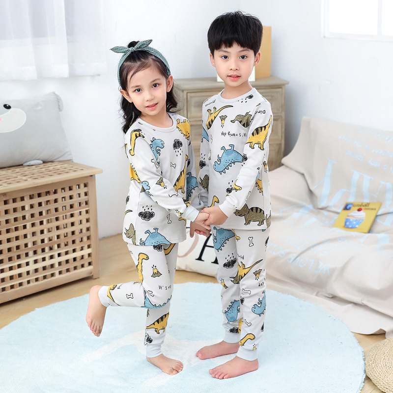 Children's pajamas, cotton clothes, cartoon boys and girls home clothes