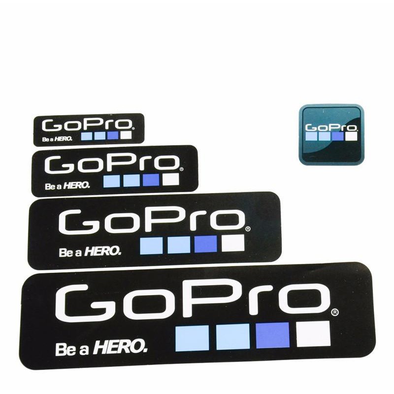 Bộ 6 Miếng dán Logo Gopro đẹp mắt, miếng dán camera hành trình logo gopro, phụ kiện camera hành trình