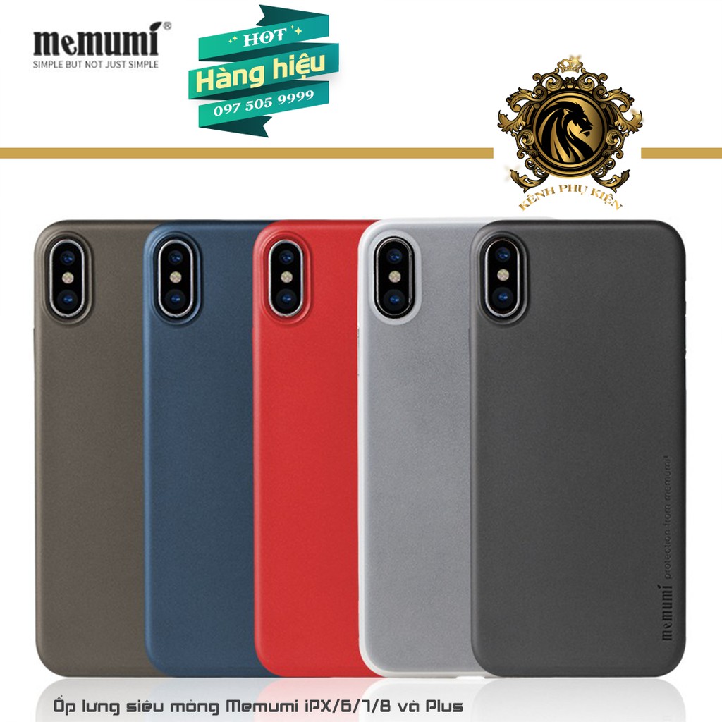 Ốp lưng Memumi siêu mỏng cho iPhone X/6/7/8 và Plus