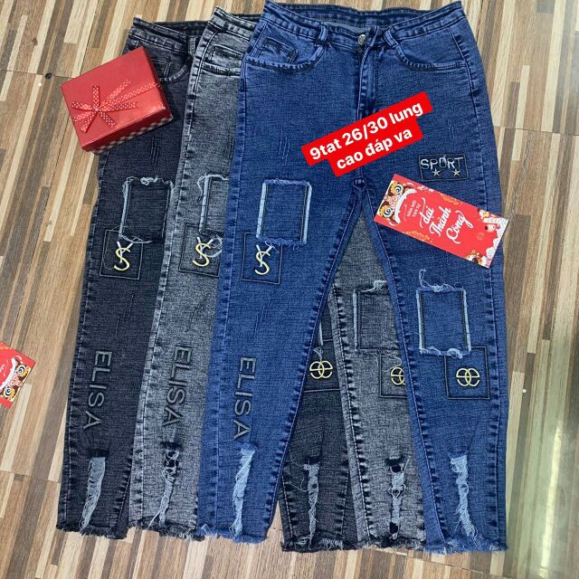 Quần jeans nữ lửng siêu co giãn form dáng ôm