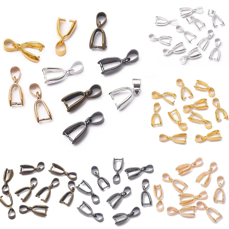 Set 10 Móc Kẹp Nối Mặt Dây Chuyền Bằng Đồng Dùng Làm Trang Sức DIY