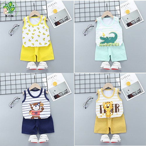Quần Áo Trẻ Em Set Trang Phục Mùa Hè Cao Cấp Bé Trai Bé Gái Thoáng Khí Thấm Mồ Hôi Bon Store từ 10 đến 28kg GH39
