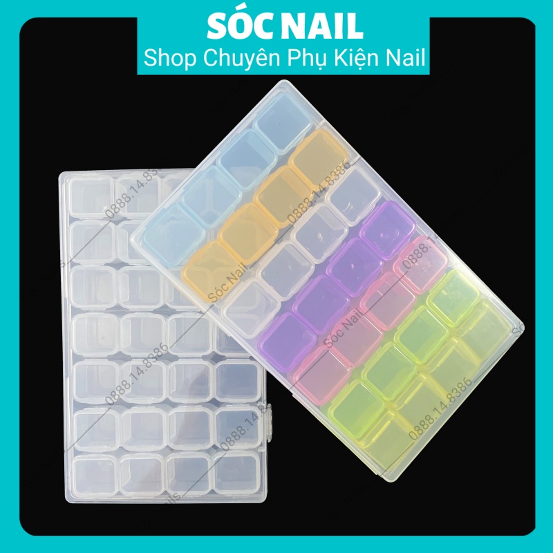 Khay Đựng Phụ Kiện,Khay Đựng Đá Nail Tổ Ong 28 Ô