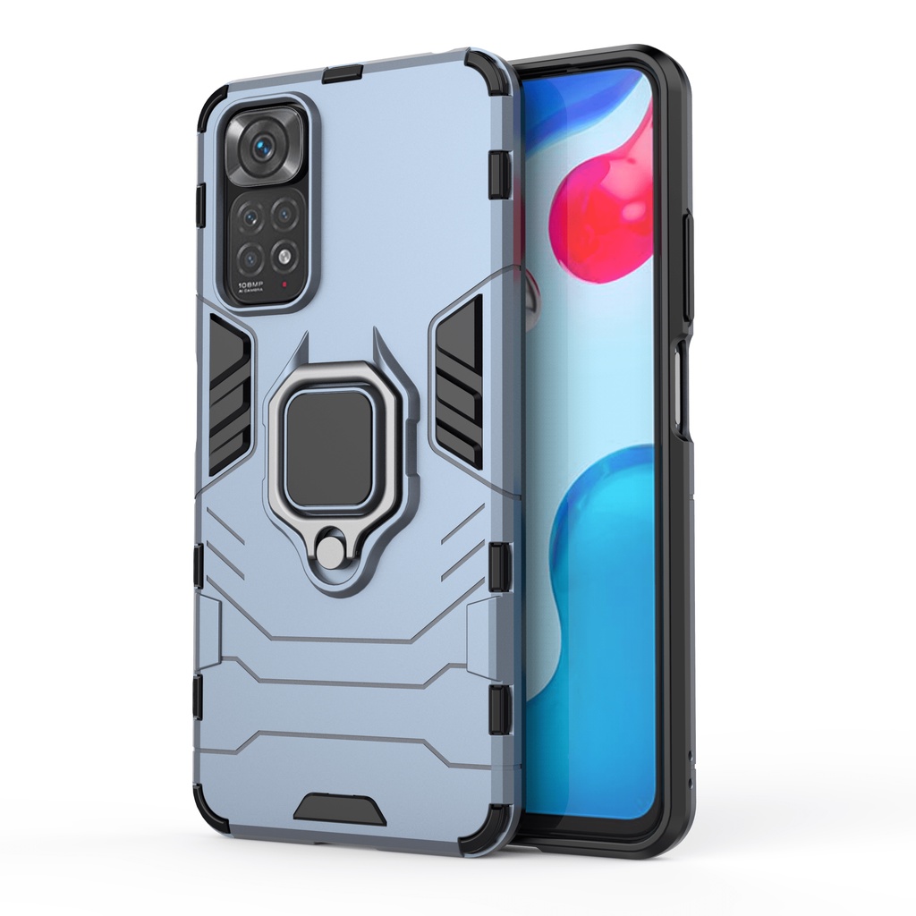 Ốp lưng Redmi Note 11 / Note 11s 6.43' Iron Man Iring chống sốc giá đỡ mặt lưng xem phim kiêm nhẫn hút ô tô