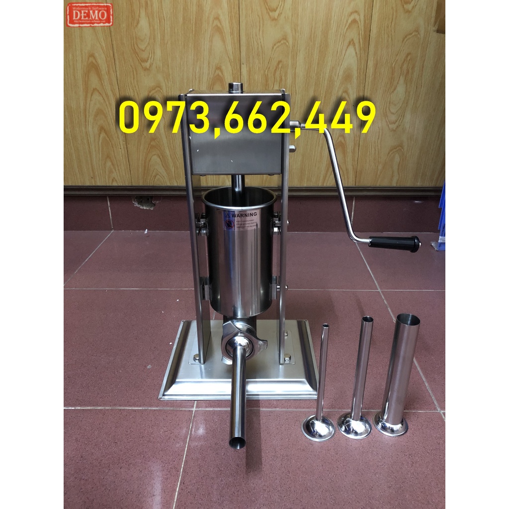 Máy làm lòng lợn, dồi dê. Máy đùn xúc xích, nem chua, lạp xưởng 2L INox 304 và 4 cỡ ống INox 304