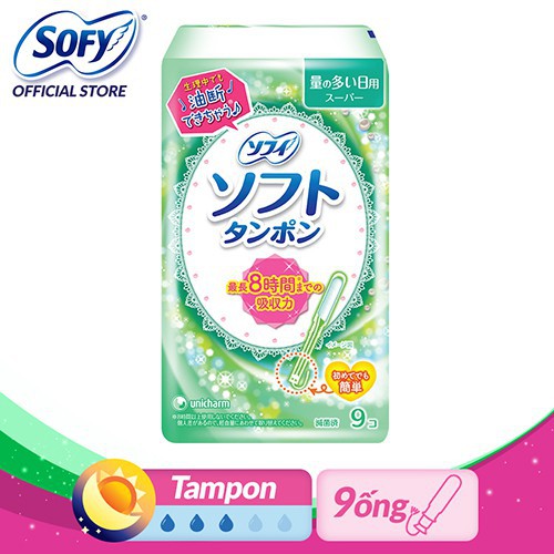 [HOT SALE] Băng vệ sinh siêu thấm Sofy Soft Tampon Super gói 9 miếng (Hàng nhập khẩu)