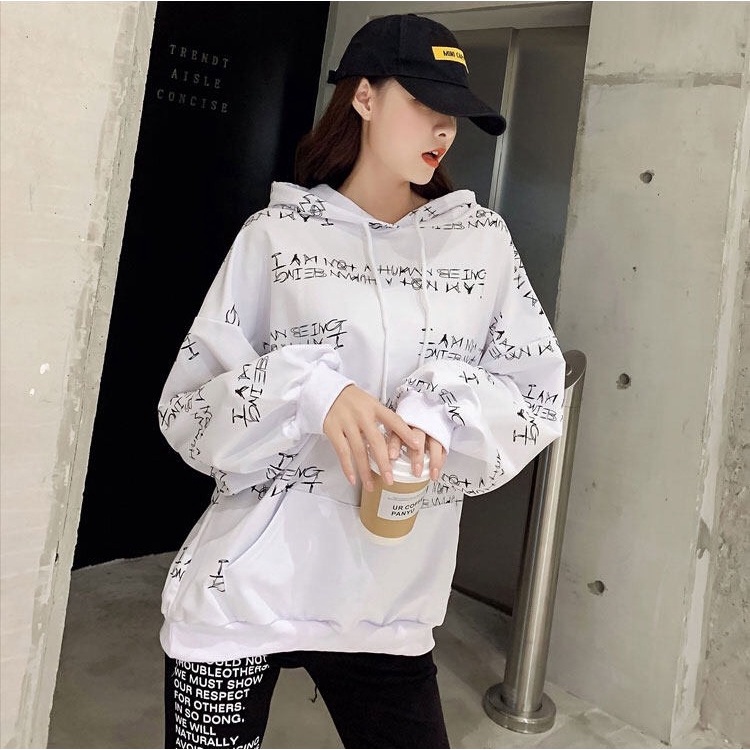 Áo Hoodie Nón Chui Trùm Đầu Nữ Nam Unisex Chất Vải Nỉ Poly Nam Nữ In Chữ WAH036NO