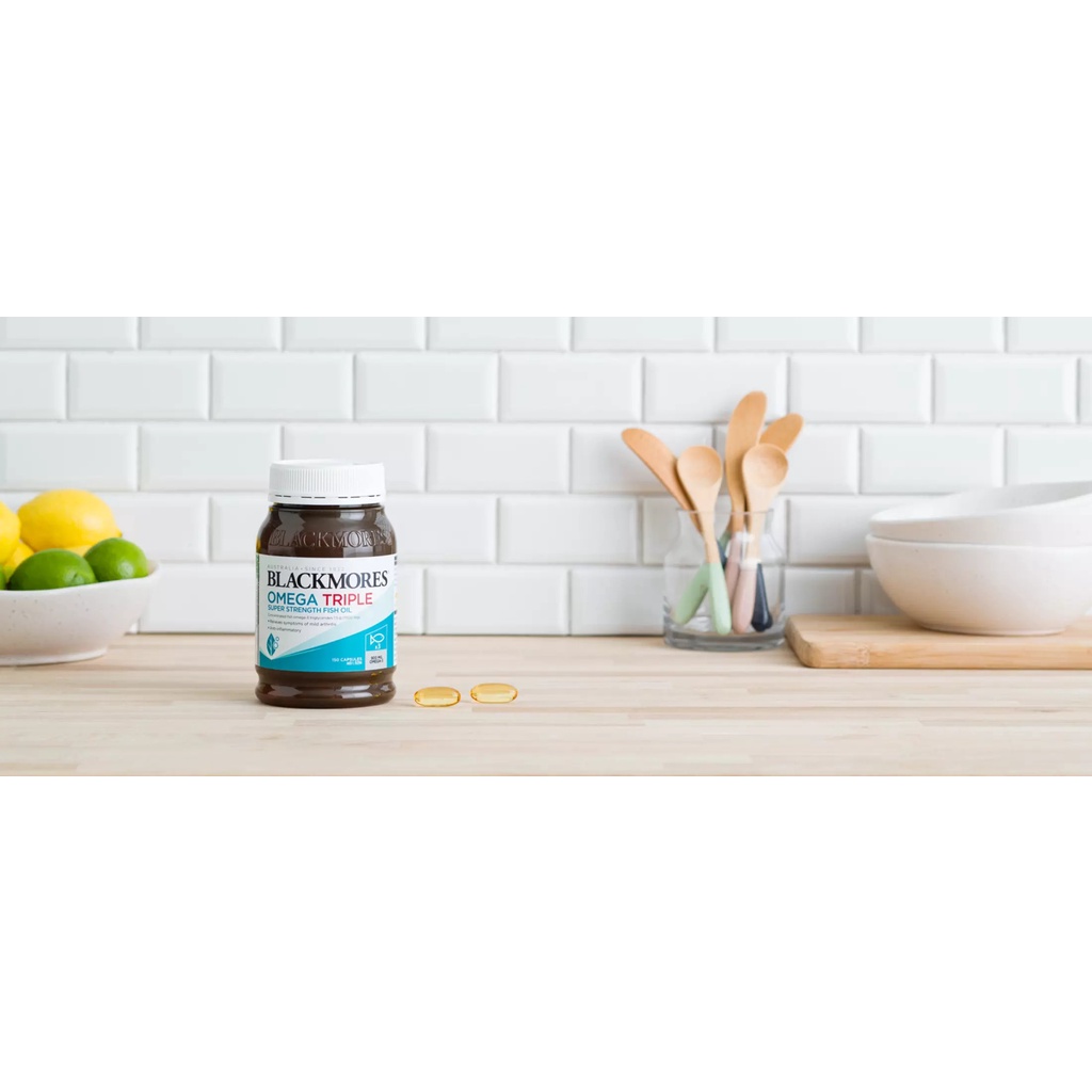Viên uống dầu cá hàm lượng cao gấp 3 lần Blackmores omega triple super strength fish oil 150 viên