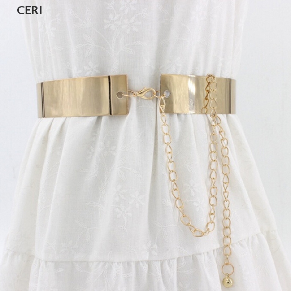 Thắt Lưng Dạng Xích Bằng Kim Loại Mạ Vàng / Bạc Cho Nữ