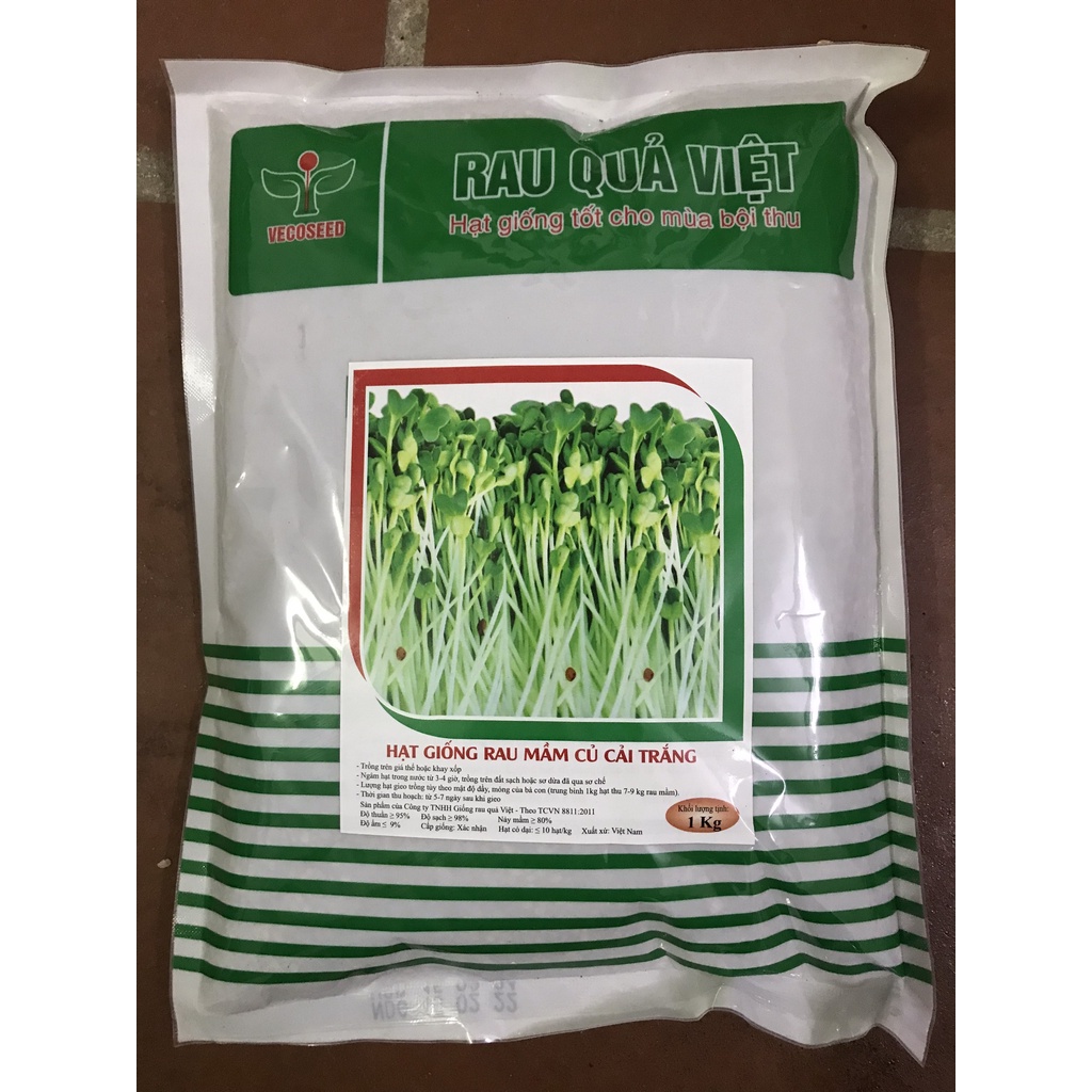 1KG Hạt Giống Rau Mầm Củ Cải Trắng