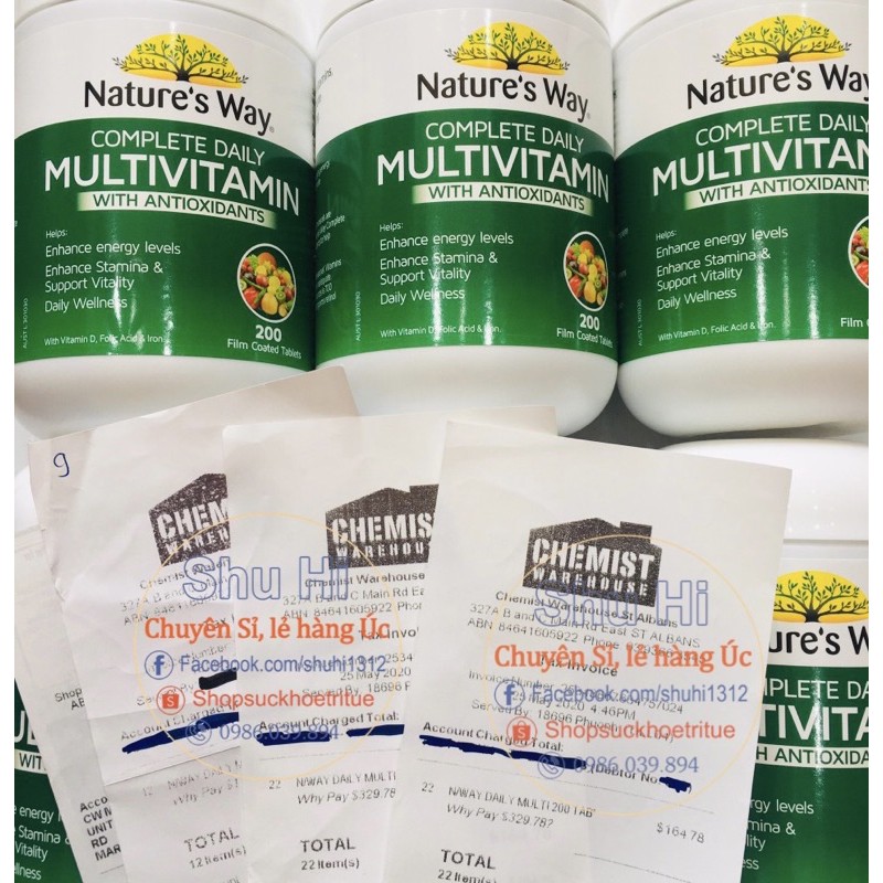 Vitamin tổng hợp hàng ngày natures way - Multivitamin Complete daily spirulina Nature’s way Úc, lọ 200 viên
