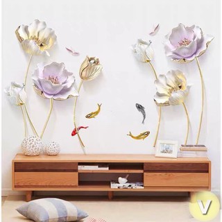 Decal dán tường Hoa sứ trắng