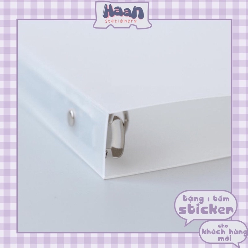 Binder / Bìa sổ còng trắng trong mờ📔📒 chất liệu nhựa PP📔📒 cỡ A5, A6 làm sổ planner, bullet journal