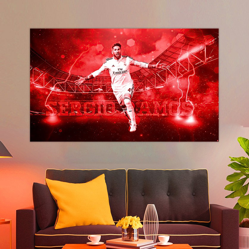 Decal Dán Tường Ramos | Decor Cầu Thủ Chất Liệu PP Chống Bay Màu Cắt Sẵn