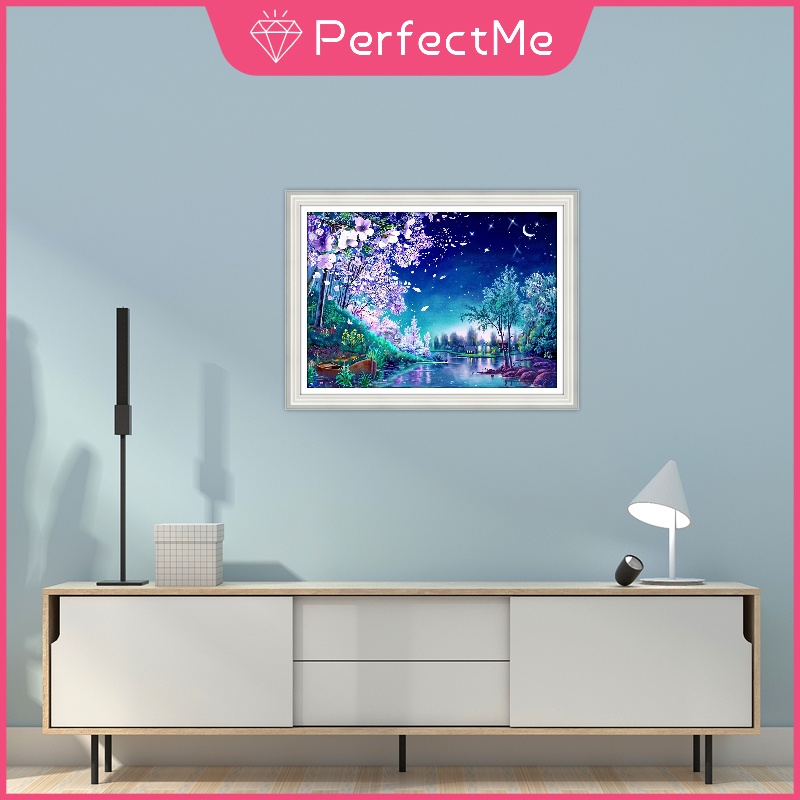 Bộ tranh đính đá 5D họa tiết phong cảnh huyền bí độc đáo kích thước 40x30cm DIY dùng trang trí