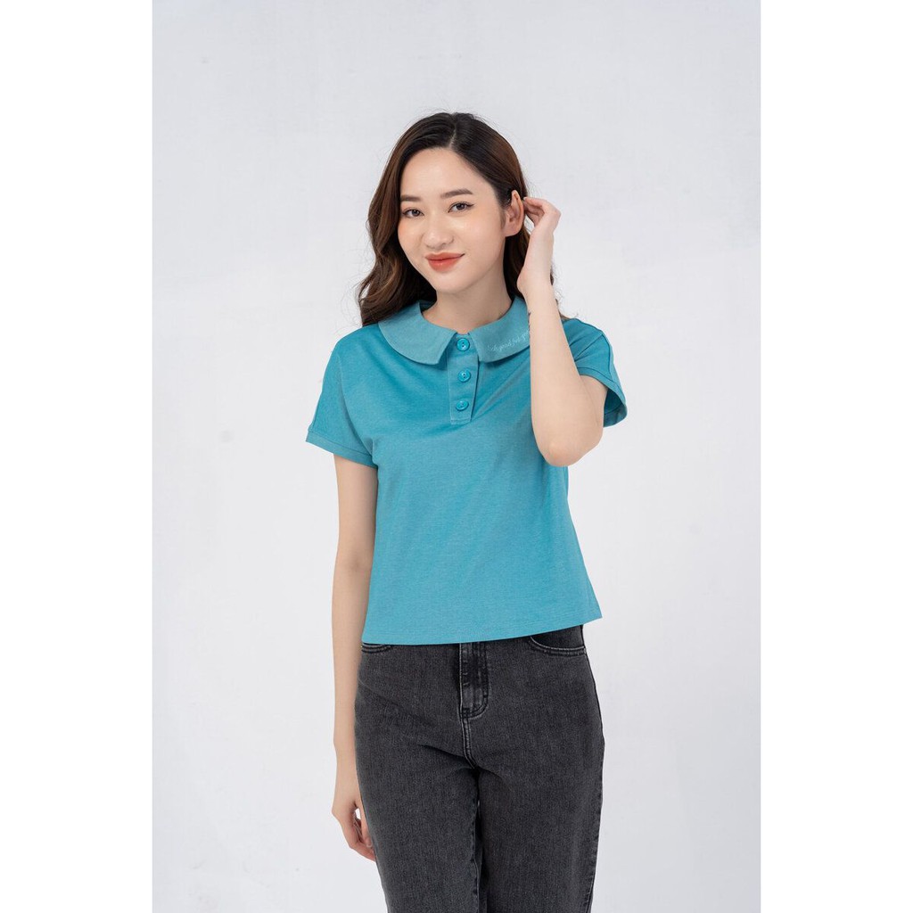 Áo polo nữ cổ sen YODY thêu chữ cao cấp, áo thun mắt chim bền đẹp - APN3732 | BigBuy360 - bigbuy360.vn