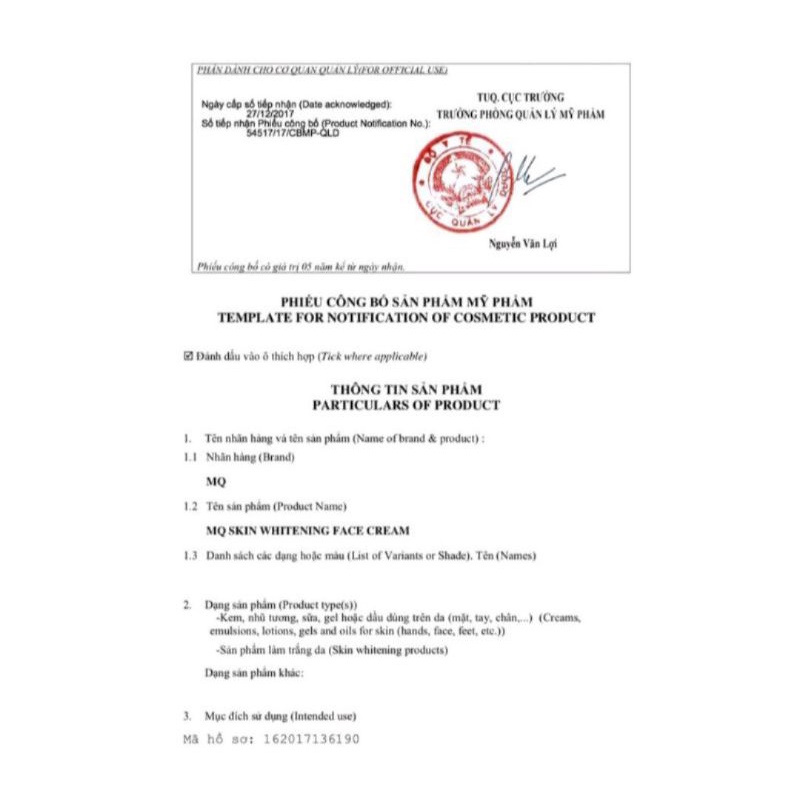 Serum Căng Bóng Da MQ Skin Chính Hãng