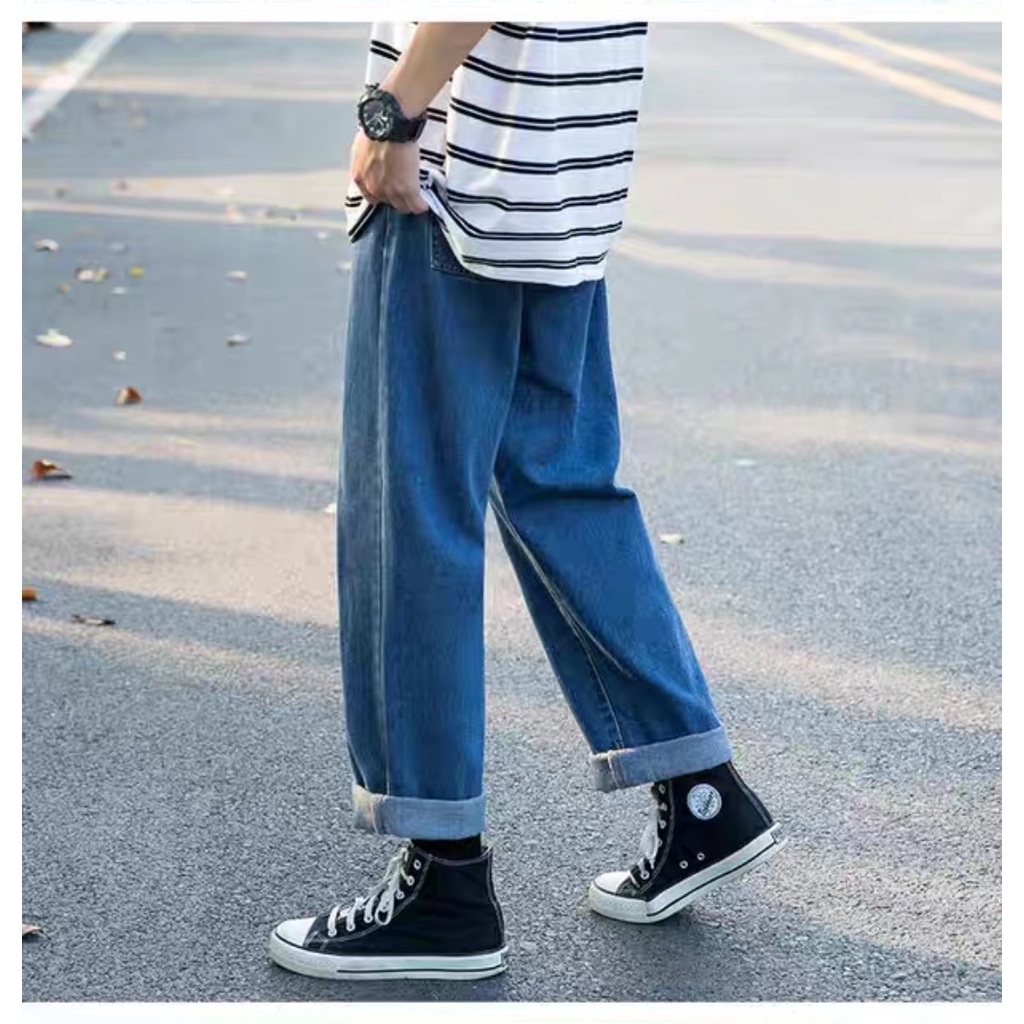 Quần jean bò baggy nam nữ ống suông rộng Unisex hàng Quảng Châu phong cách Hàn Quốc sành điệu style năm 2022 SKShop22 | BigBuy360 - bigbuy360.vn