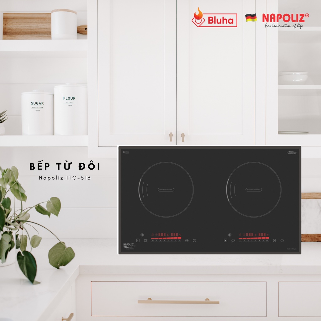 Bếp từ đôi Napoliz ITC-516 công nghệ Đức, tiết kiệm 20% điện năng tiêu thụ