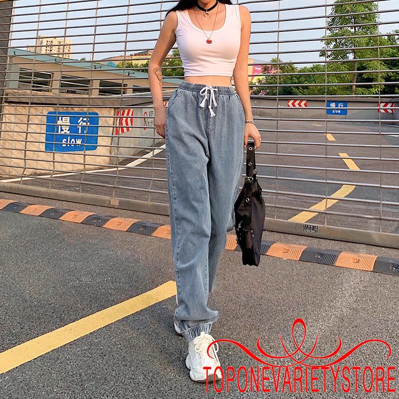 Quần Jean Lưng Thun Dây Rút Phong Cách Năng Động Trẻ Trung Dành Cho Nữ | BigBuy360 - bigbuy360.vn