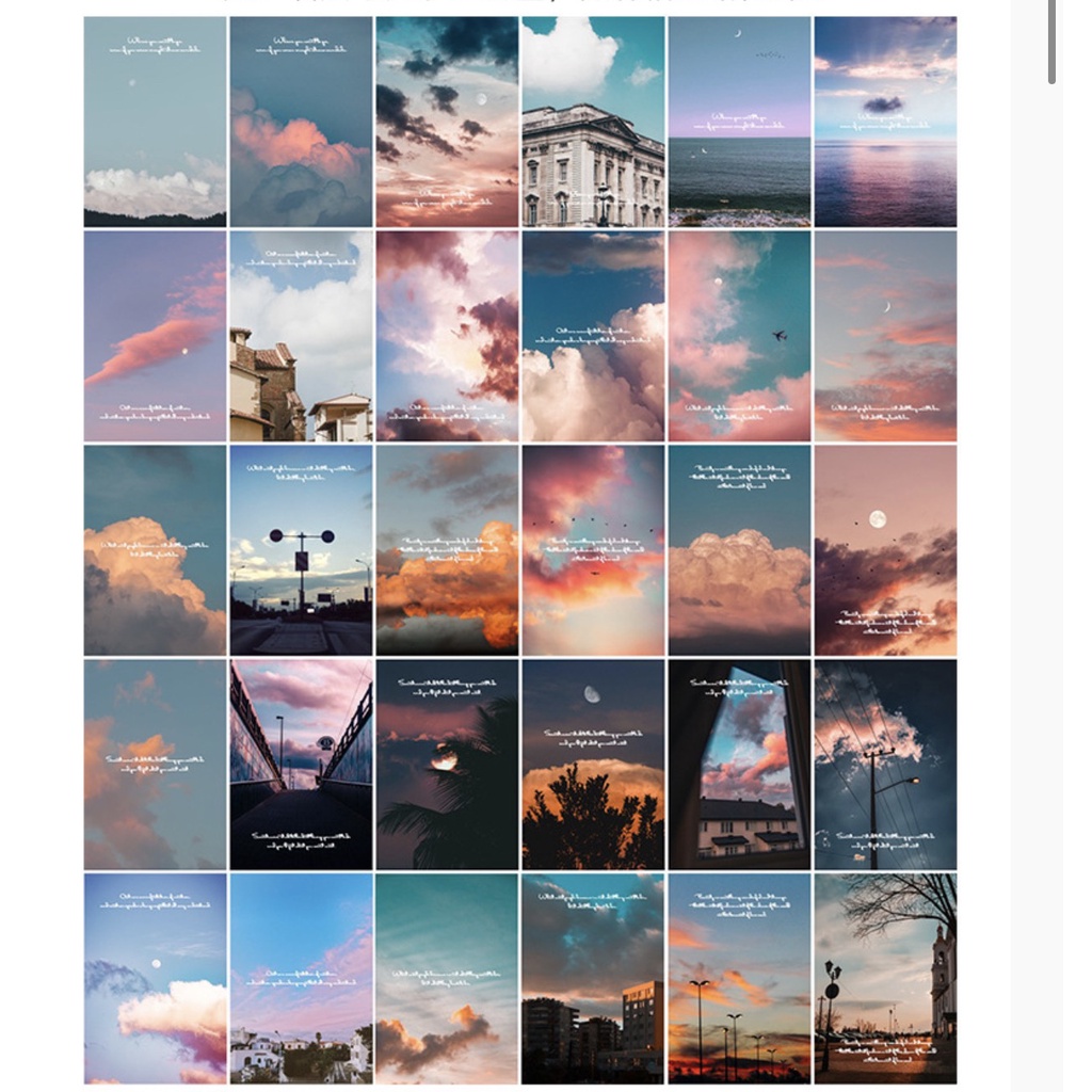 Bộ postcard mini hình phong cảnh phong cách vintage (30 Hình - 4.4 x 6.4cm)