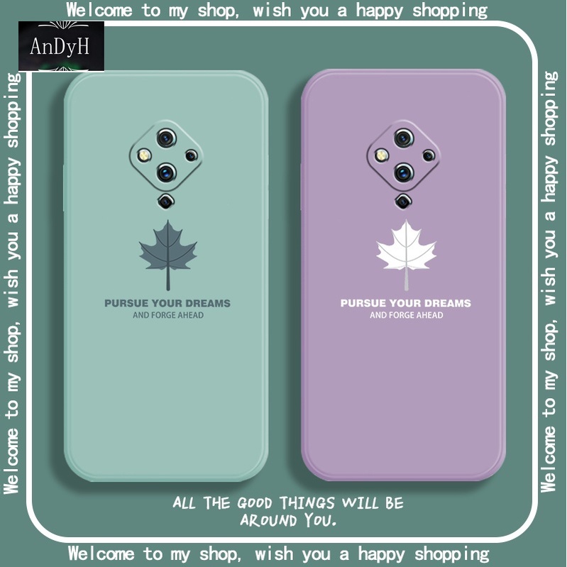 Ốp điện thoại silicon nhám họa tiết lá phong đơn giản có dây đeo tiện lợi cho Vivo S1 Pro S5 S6 S7 S9 S7E S9E