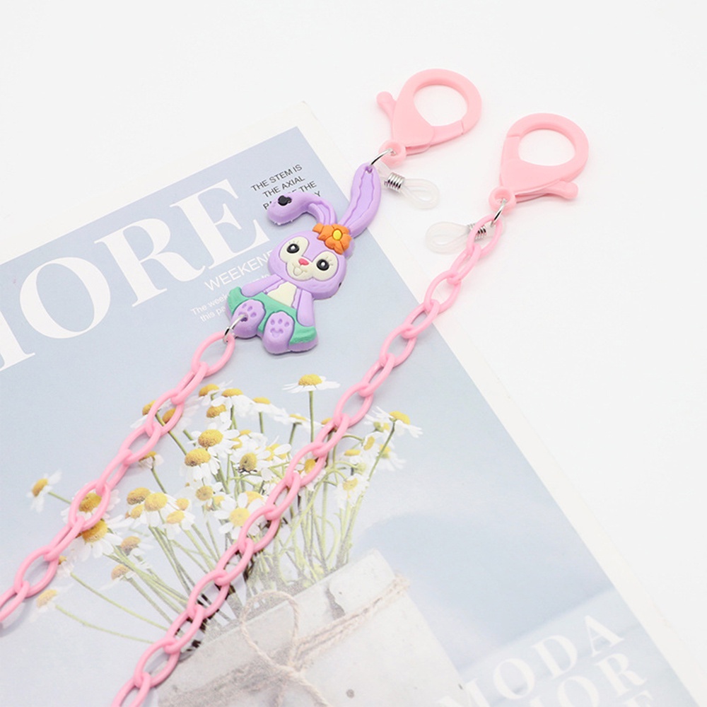 Dây Đeo Mắt Kính Acrylic Phối Mặt Hình Thỏ Hoạt Hình Nhiều Màu Sắc