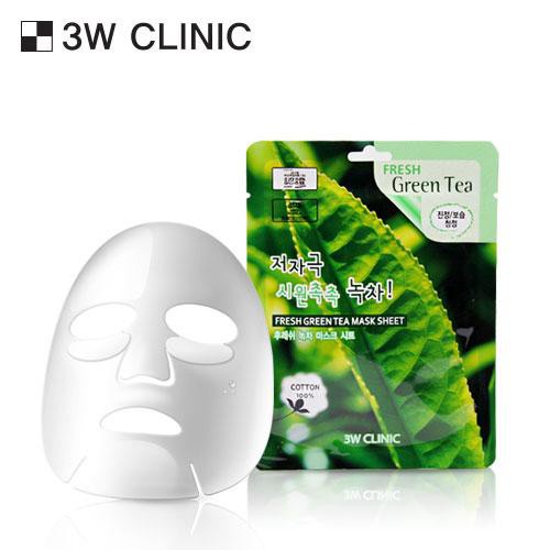 Mặt nạ chiết xuất từ trà xanh 3W CLINIC Fresh Green Tea Mask Sheet 23ml- 3W026