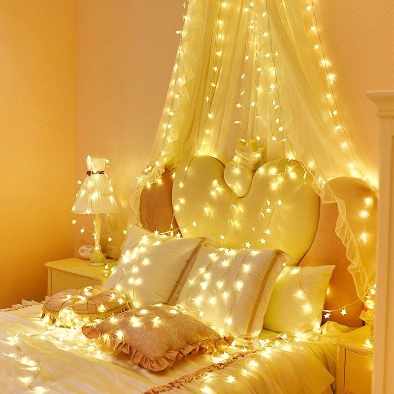 Dây đèn led hình ngôi sao/ bông tuyết trang trí nhiều màu sắc dài 1.5/ 2.5/ 3/ 6m