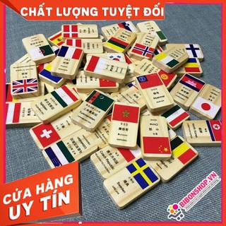 Domino Gỗ 100 Cờ Các Quốc Gia - Dạy Trẻ Tìm Hiểu Các Nước Trên Thế Giới