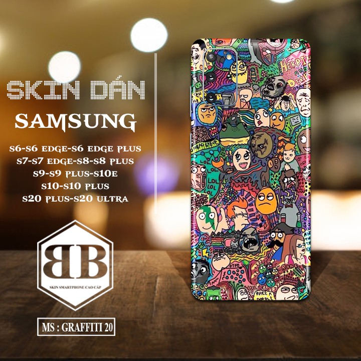 Dán Skin điện thoại SamSung s6 s6 edge s6 edge plus s7 s7 edge s8 s8 plus s9 s9 plus s10 s10 plus s10e s20 plus s20ultra