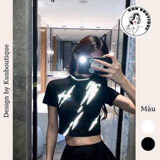 (Hot) ⚡Áo croptop phản quang slim fit body nữ sành điệu (Ms A16)