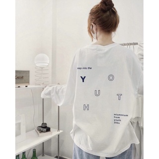 Áo thun trắng tay dài youth long sleeve tee