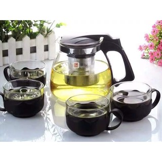 Nhim Xjnh.bộ bình lọc trà kèm 4 ly có tay cầm chống nóng