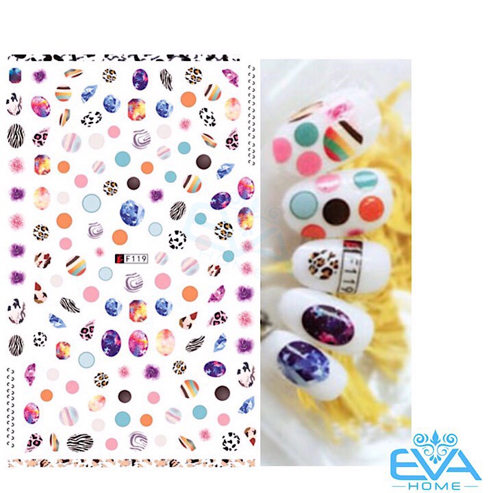 Sticker Dán Móng Tay 3D Nail Sticker Tráng Trí Hoạ Tiết Các Tiểu Hành Tinh Planet F119