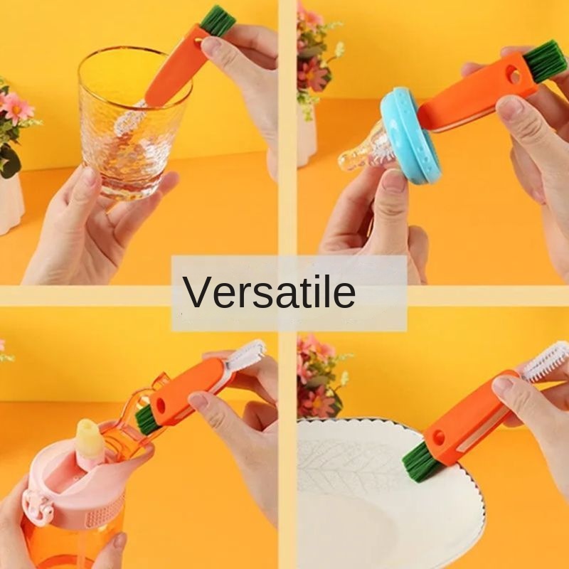 Cọ Rửa Ly Cốc Mềm Ba Trong Một Đa Chức Năng Có Nắp Đậy Tiện Dụng