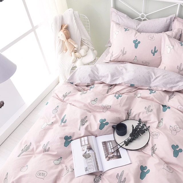 [Giá rẻ] Set Chăn Ga Cotton Poly Xương Rồng Hồng Đất Uy Tín | BigBuy360 - bigbuy360.vn