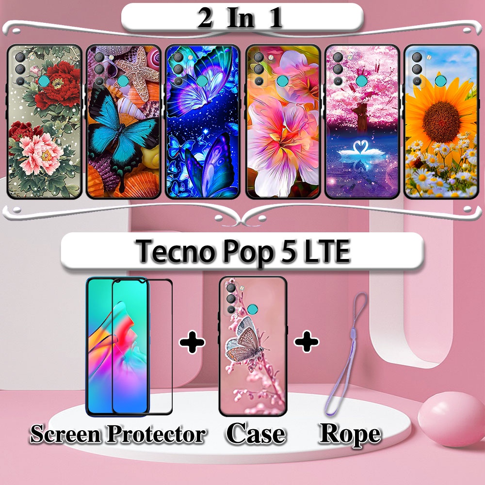 Ốp Điện Thoại Kèm Kính Cường Lực Dành Cho Tecno Pop 5 LTE 2 Trong 1