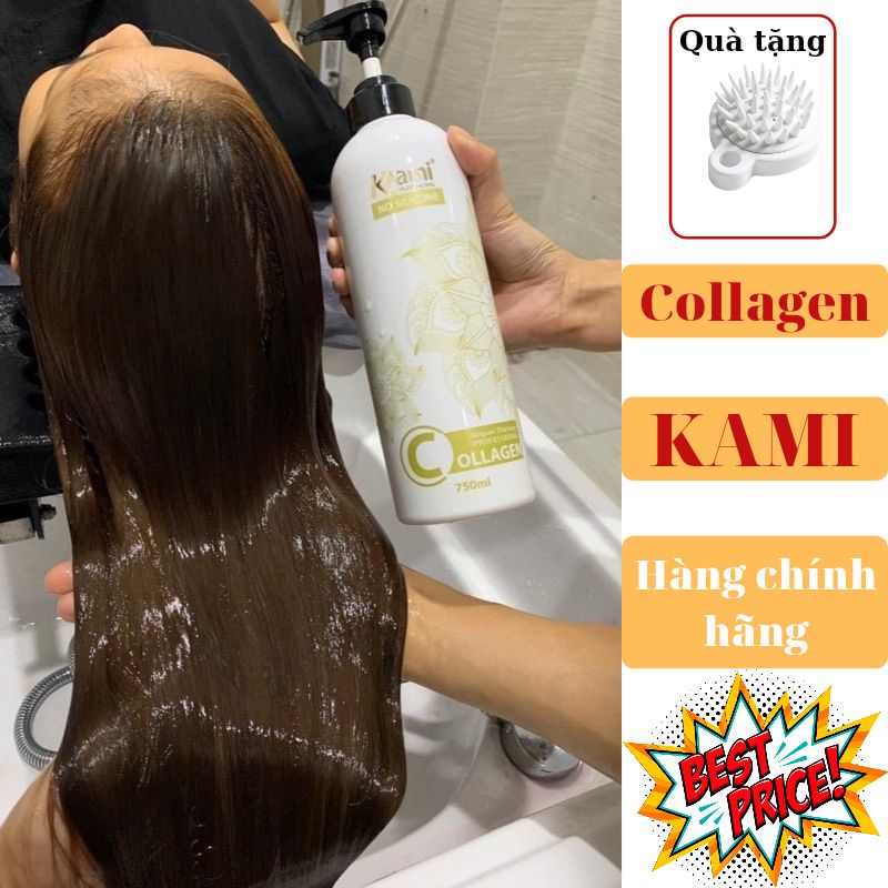 Dầu xả tóc Collagen KAMI siêu phục hồi tái tạo lớp biểu bì tóc 750ml