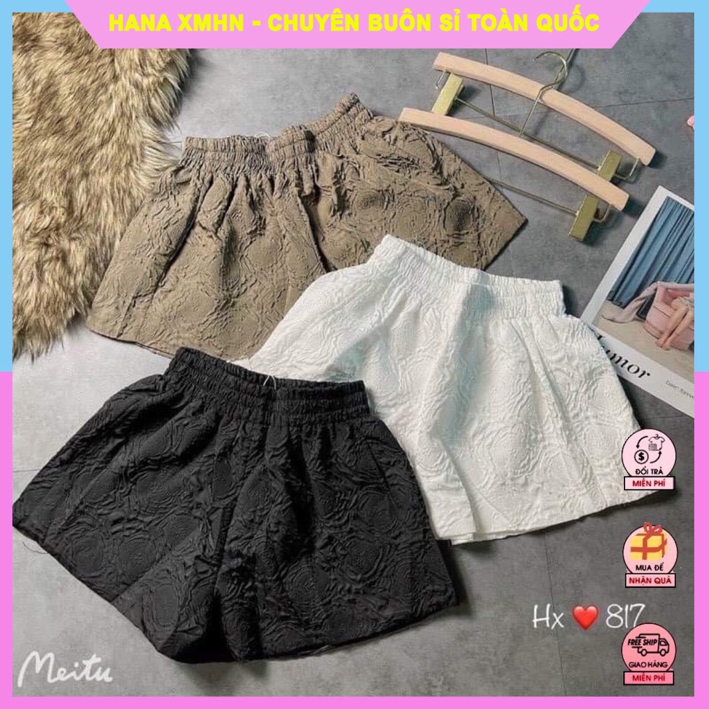 Quần Short Đùi Nữ Chất Tắc Ta Phồng Mix Áo Croptop Thun Siêu Hợp Trẻ Trung