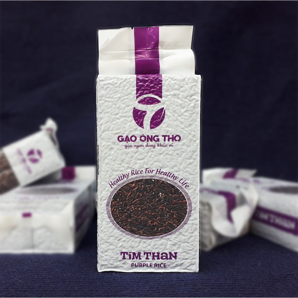 Gạo Lứt Tím Than Ông Thọ 1Kg -Cơm thơm mềm dẻo, tốt cho người tiểu đường, giảm cân