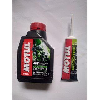 Nhớt Motul 4T Scooter Expert LE 10W40 800ml Và Típ Nhớt Số Scooter Gear Plus